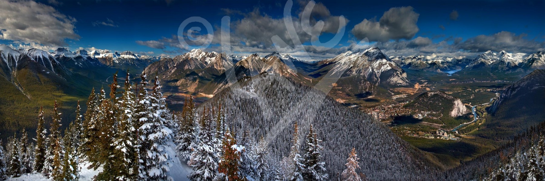 ALBERTA Panorama of Banff from Sulphur Mountain